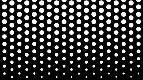 composición dinámica en blanco y negro con escala de puntos. animación de patrones retro y vintage