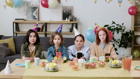 kids in a birthday party