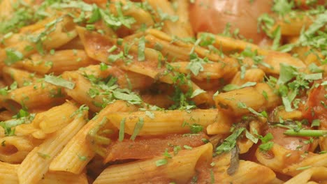 pasta with tomato sauce and herbs