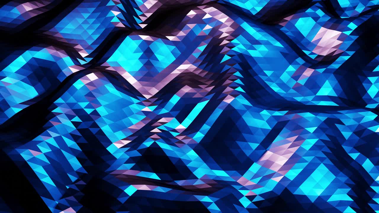 estilo oscuro abstracto bajo fondo poli en 4k. ondas abstractas se mueven en superficie metálica brillante en bucle. animación suave y sin costuras. simple geometría minimalista bg. color azul