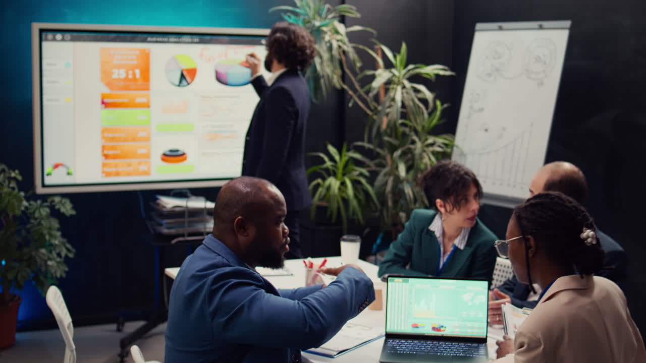 Diverse team of specialists developing corporate communications strategies