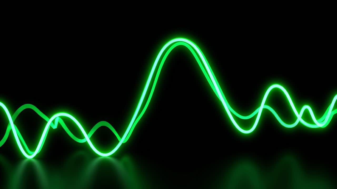Green Neon Wave Abstract