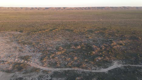 4K-Aerial-One-only-car-driving-in-deserted-route-in-desert-60FPS-Slow-Motion