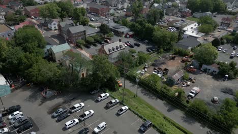 downtown leesburg drone tilt up aerial