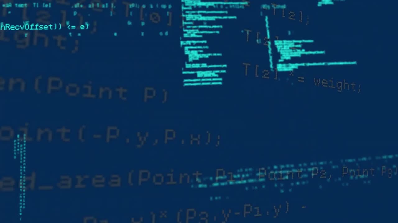 animación del procesamiento de datos sobre fondo azul