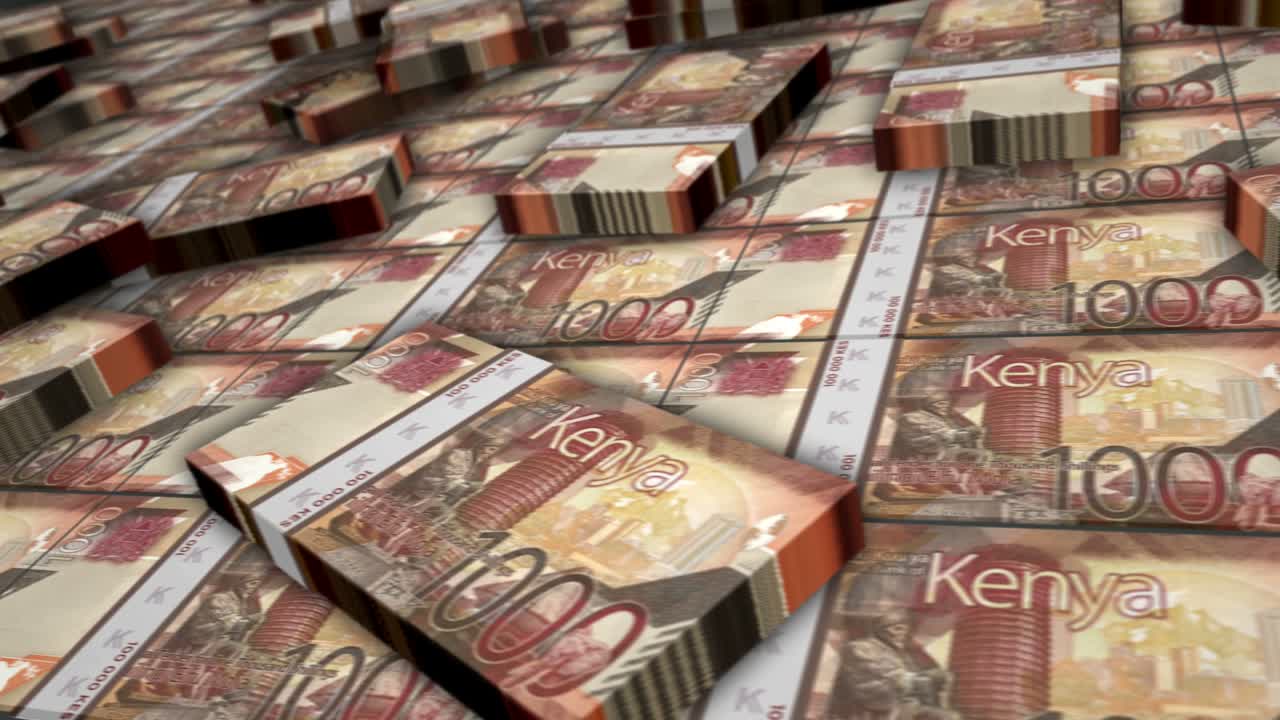 케냐 링 돈 지폐  루프 애니메이션