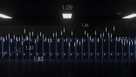 animación del procesamiento de datos digitales a través de servidores informáticos