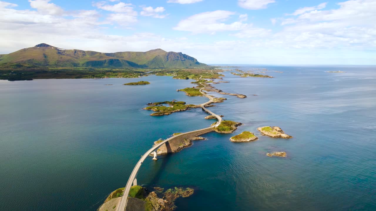 대서양 도로 항공 영상 노르웨이