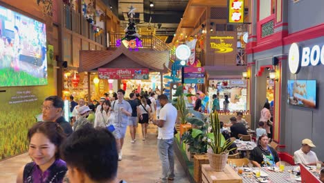 crowded market with vibrant shops and people