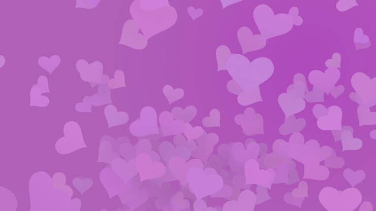 Delicate pink love background with flying hearts. Animated abstract background for valentines day.