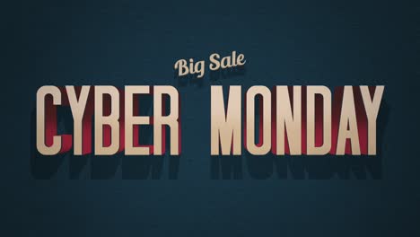 retro vibe: cyber monday in classic 80s style with grunge texture