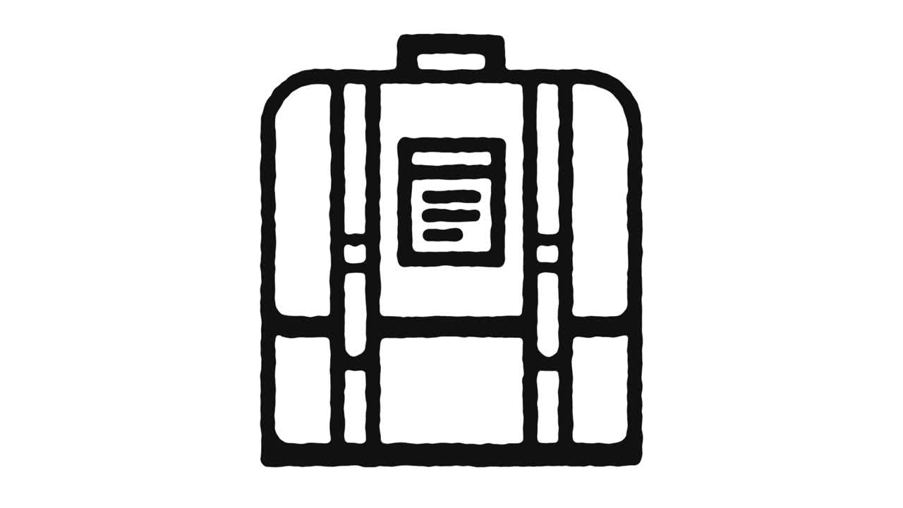 학교 가방 아이콘 애니메이션 영상 & 알파 채널