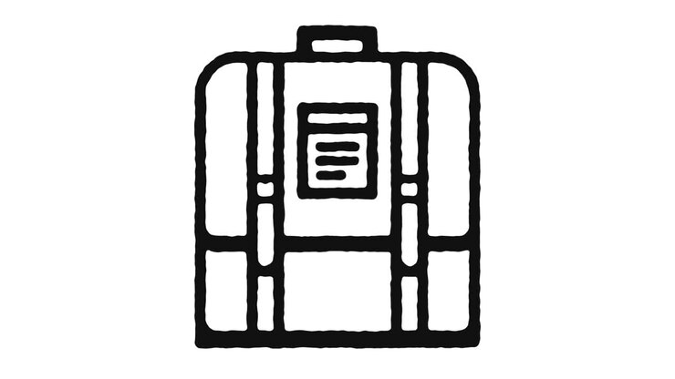 School Bag Icon Animation Footage & Alpha Channel