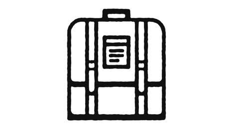 imágenes de animación del icono de la bolsa escolar y canal alfa
