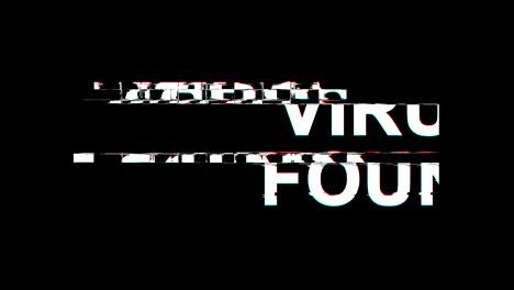 se encontró un virus efecto glitch texto distorsión de televisión digital animación de bucle 4k