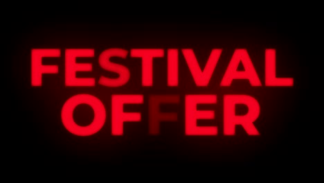 festival offer text flickering display promotional loop.
