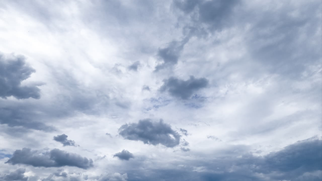 Clouds totally covering the skies. Light clouds gathering to create rain dramatic cloudscape. Timelapse. Low angle view.