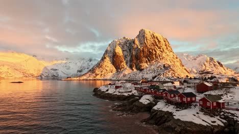 Festhaltinden-And-Hamnoy-In-Reine-Lofoten-Norway-During-Sunset