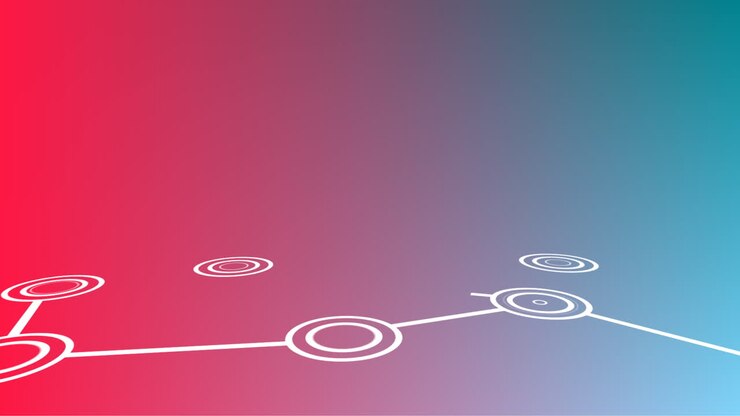 Animation of chemical structure over blue to pink background