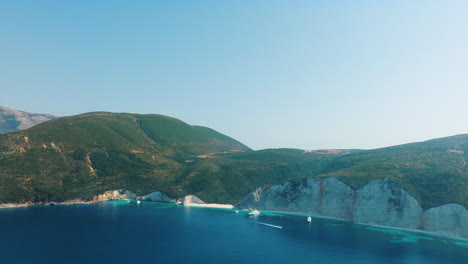 Coastal View of a Beautiful Bay with Mountains and Yachts