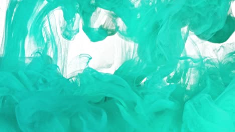 yellow and turquoise ink in water