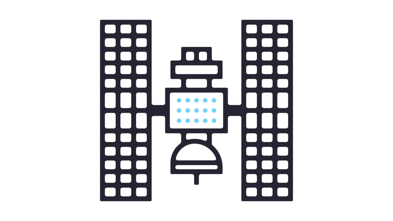 위성 위치 라인 아이콘 애니메이션