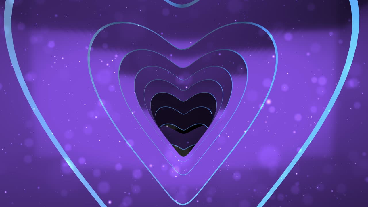 보라색 심장은 루프를위한 사랑의 터널입니다.