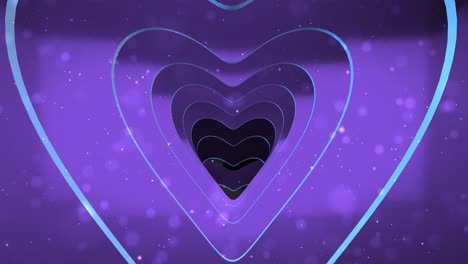 corazón púrpura para el túnel de amor para el bucle