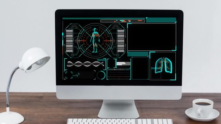 Digital interface on computer screen