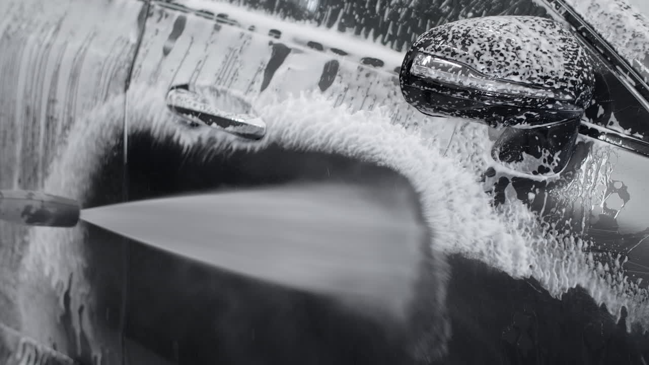 lavado de coches en curso