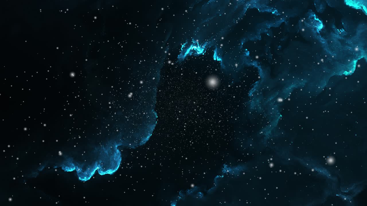 bluish nebula clouds hovering in the universe