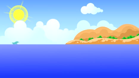 looped animation of a seascape on a summer day