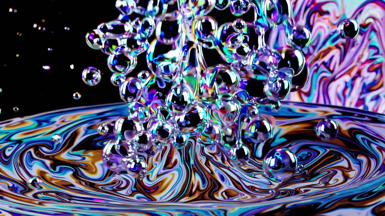 arte líquido abstracto con burbujas