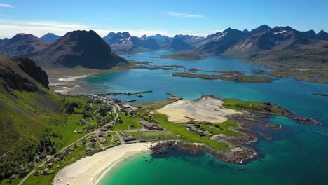 Beach-Lofoten-islands-is-an-archipelago-in-the-county-of-Nordland,-Norway.