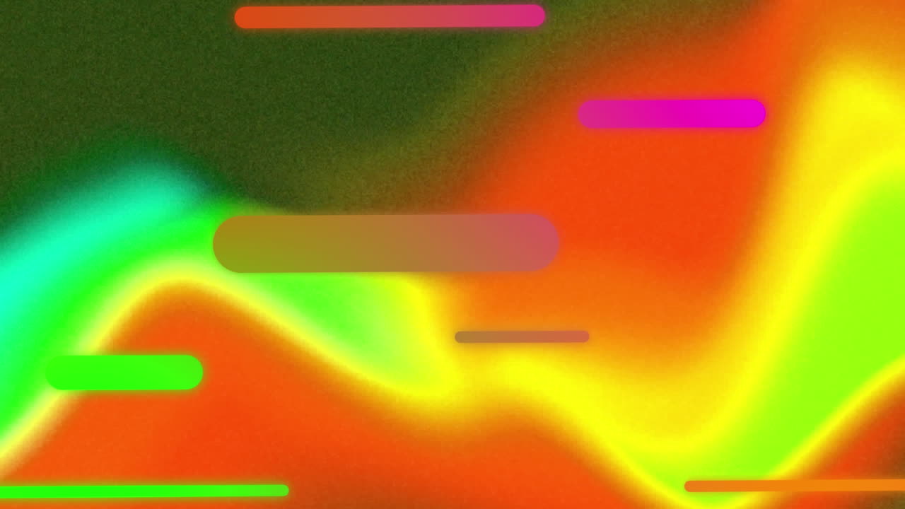 Animation of vibrant colour neon stripes over glowing background