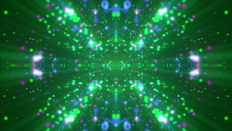 abstract glowing particles kaleidoscope