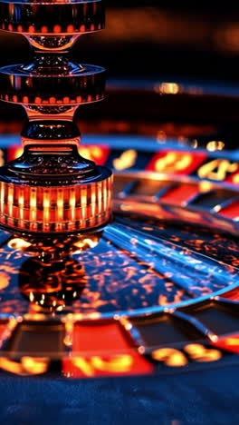 vibrant casino roulette wheel. a close-up of a roulette wheel spinning in a lively casino filled with excitement and anticipation.