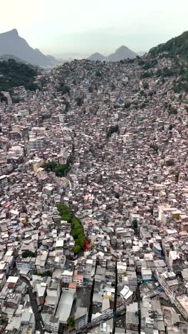 aerial view of rocinha favela in rio de janeiro, brazil