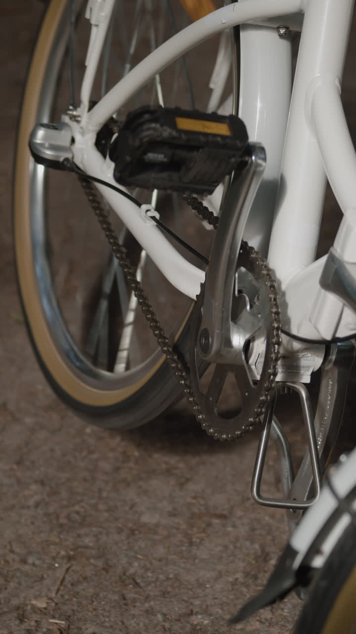 Close-up of a White Bicycle