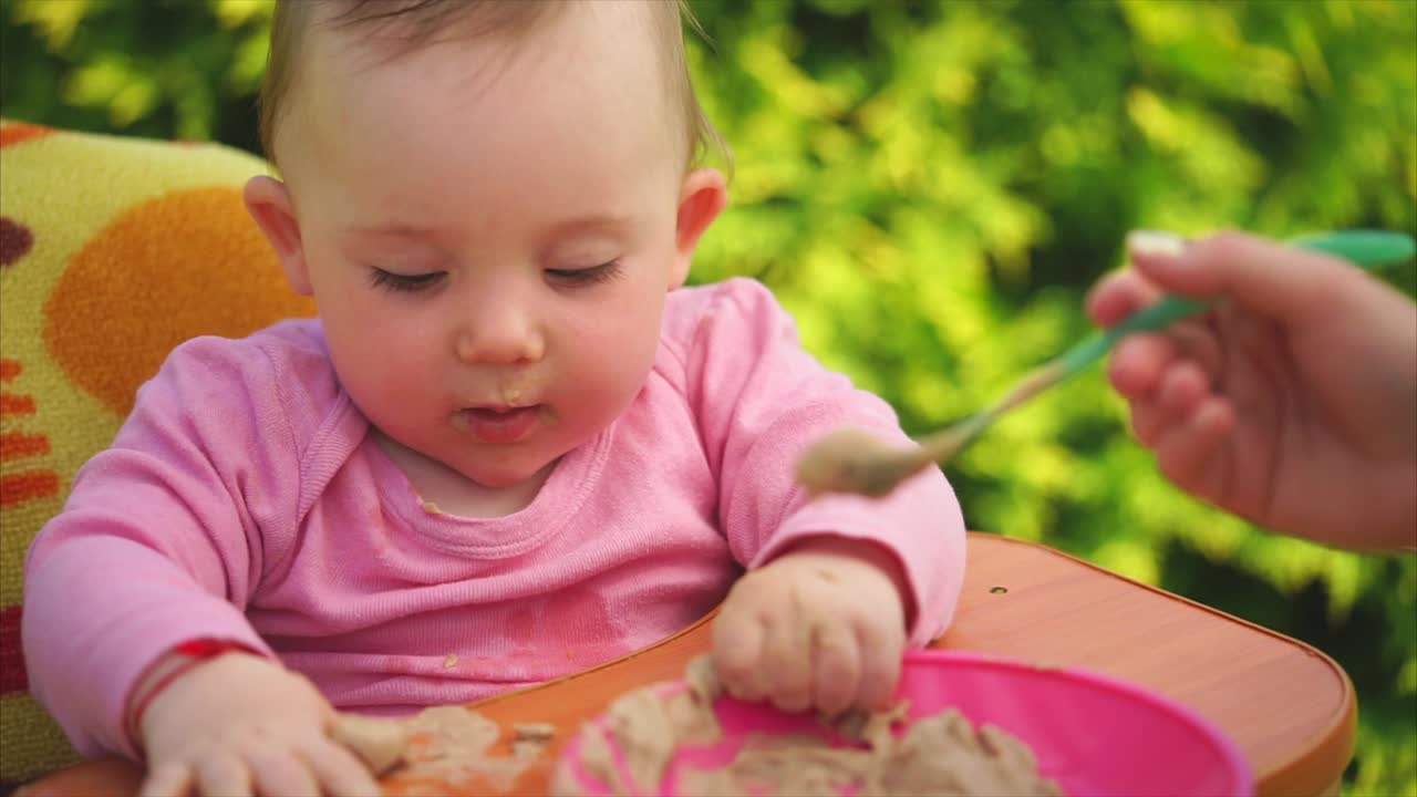 Baby Girl Eating
