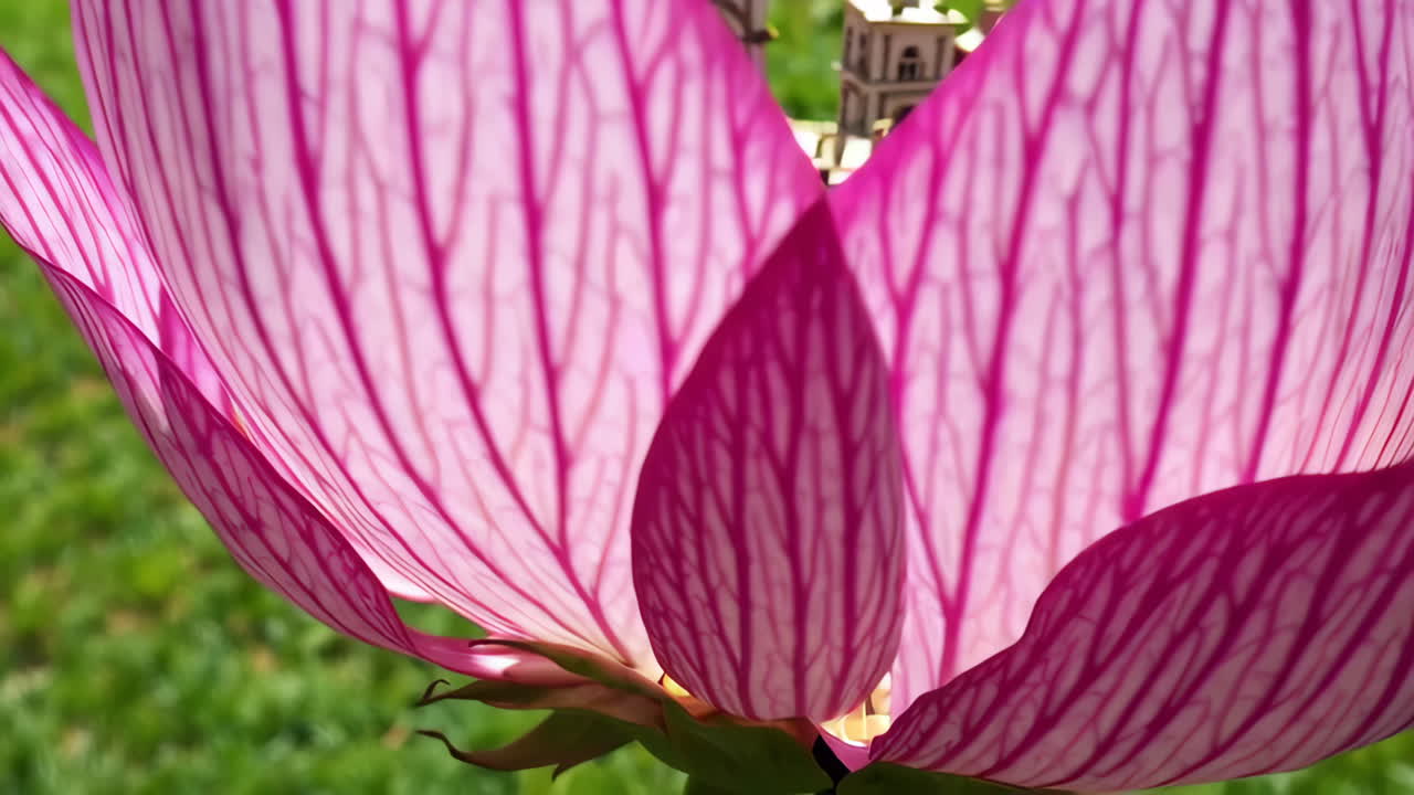 primer plano de una flor de dahlia rosa y blanca