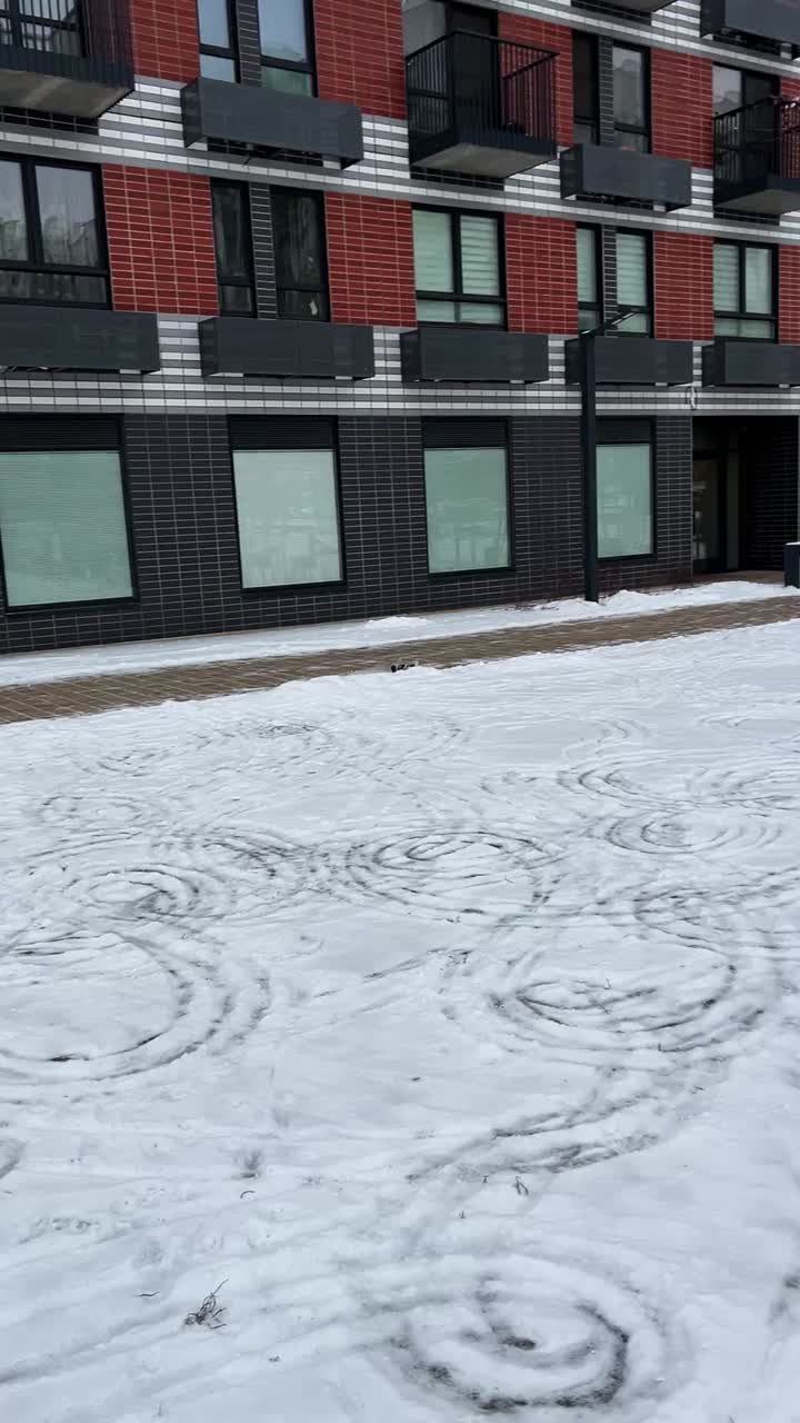 RC car driving in the snow