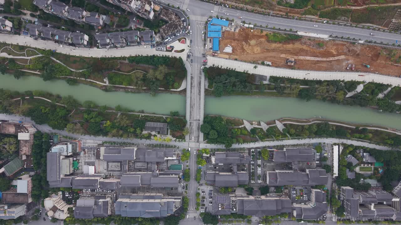 Top-down aerial view of Wuxi city. China