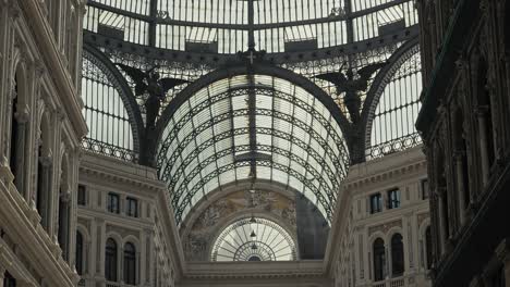 iron and glass dome of galleria umberto, naples