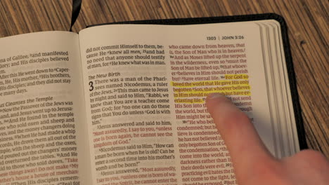 Pointing-to-John-3:16-Highlighted-in-Holy-Bible