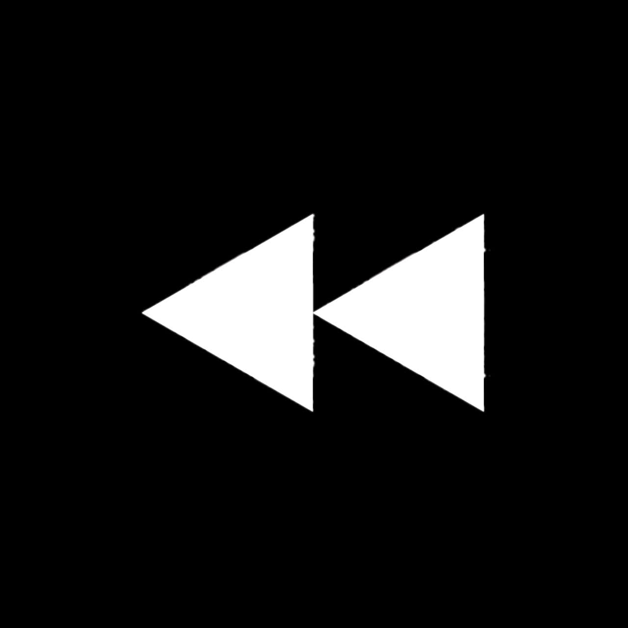 Digital Rewind Icon with Glitch Effect