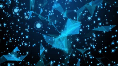 animation of shapes over dots on black background