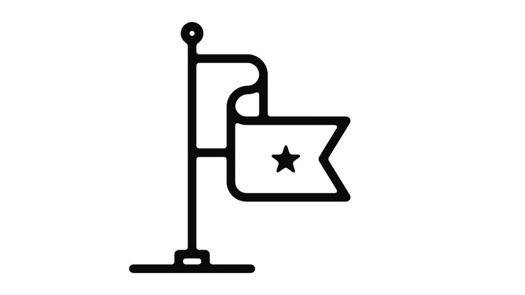 Motion graphic con linea di bandiere