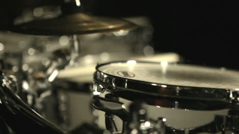 musical drums kit dark studio. drum set. drum kit. musical instruments