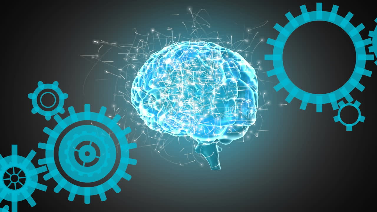 cerebro humano y engranajes